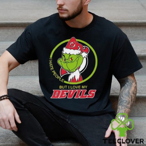 The Grinch I Hate People But I Love My New Jersey Devils Logo T Shirt