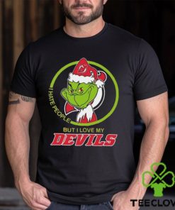 The Grinch I Hate People But I Love My New Jersey Devils Logo T Shirt