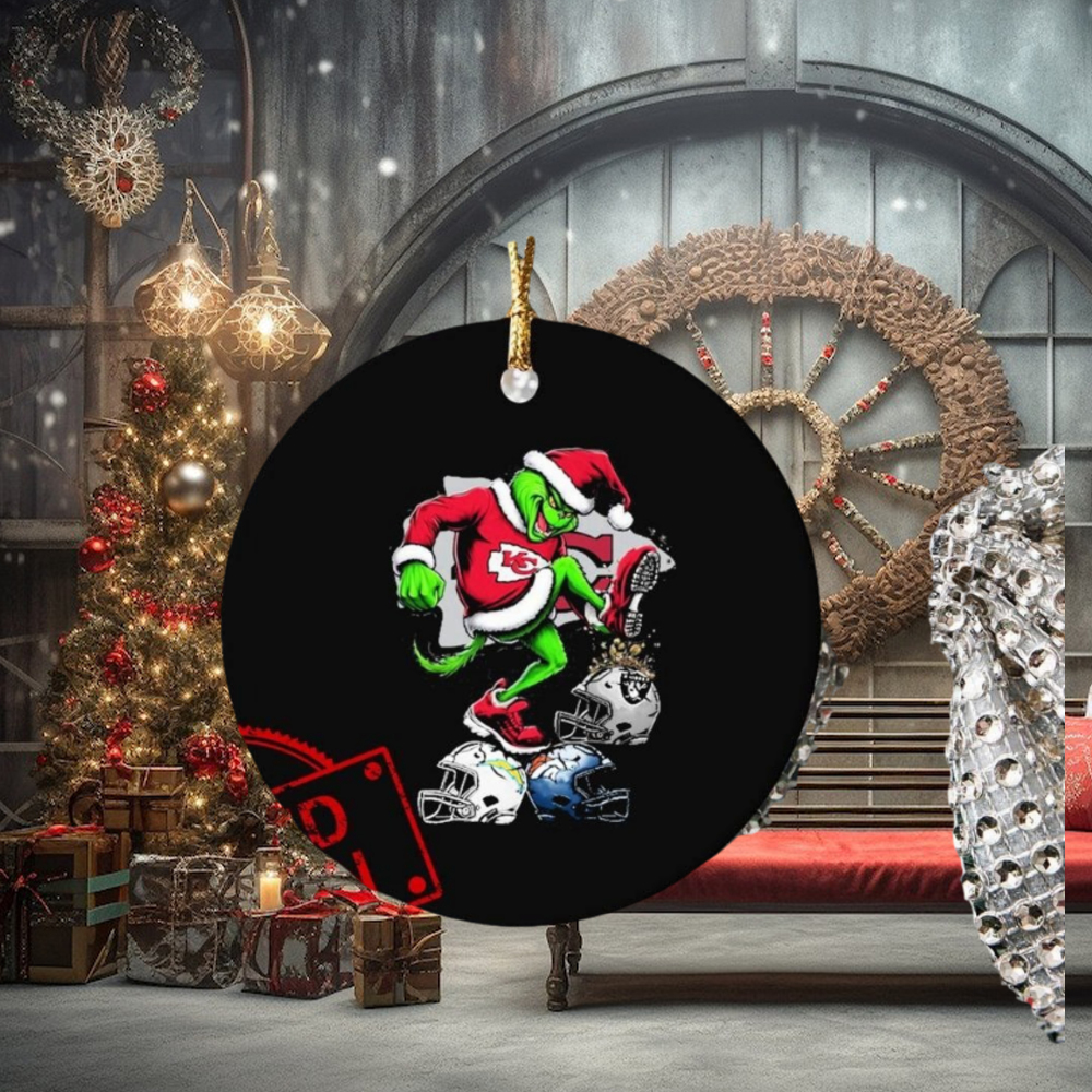 The Grinch Kansas City Chiefs Stomp On NFL Teams Christmas Ornament The Grinch Kansas City Chiefs Stomp On NFL Teams Christmas Ornament