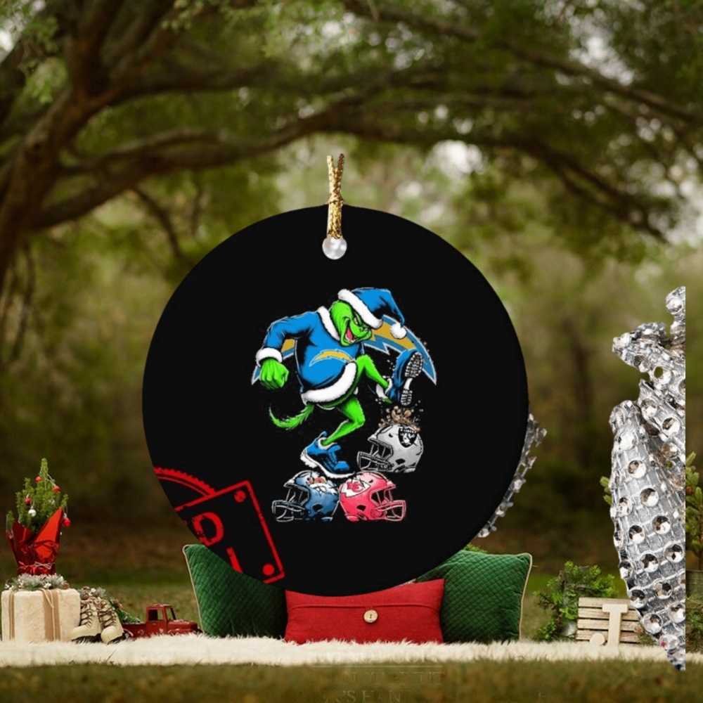 The Grinch Los Angeles Chargers Stomp On NFL Teams Christmas Ornament The Grinch Los Angeles Chargers Stomp On NFL Teams Christmas Ornament