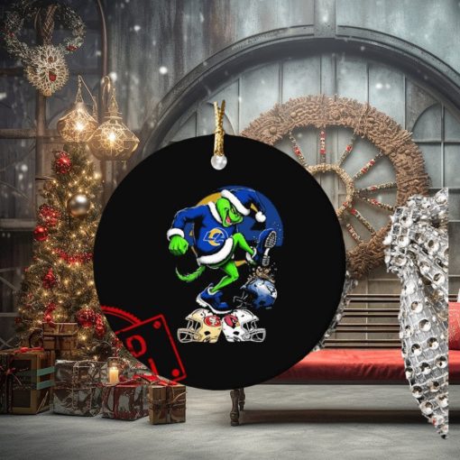 The Grinch Los Angeles Rams Stomp On NFL Teams Christmas Ornament