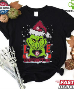 The Grinch Love Heart 2024 Alabama Crimson Tide Football Christmas Shirt