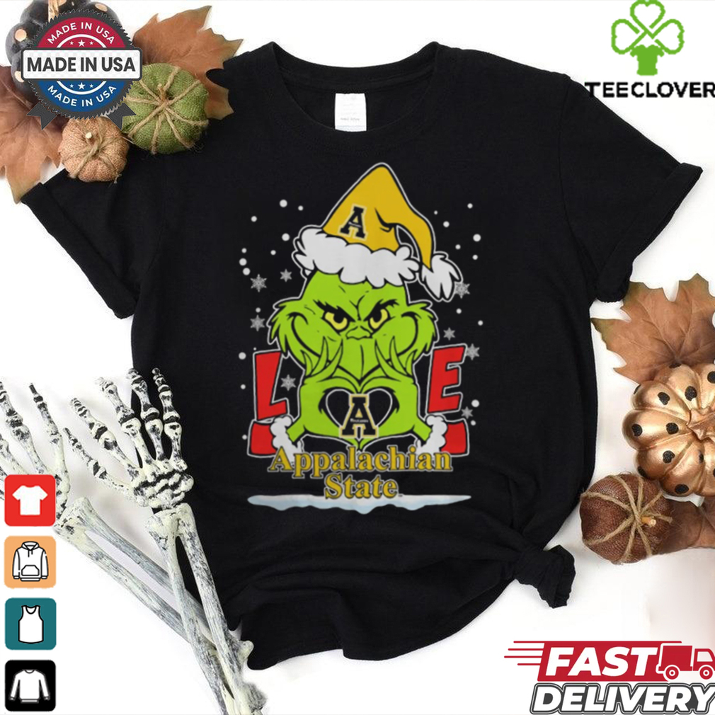 The Grinch Love Heart 2024 Appalachian State Mountaineers Football Christmas Shirt The Grinch Love Heart 2024 Appalachian State Mountaineers Football Christmas Shirt