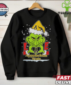 The Grinch Love Heart 2024 Appalachian State Mountaineers Football Christmas Shirt