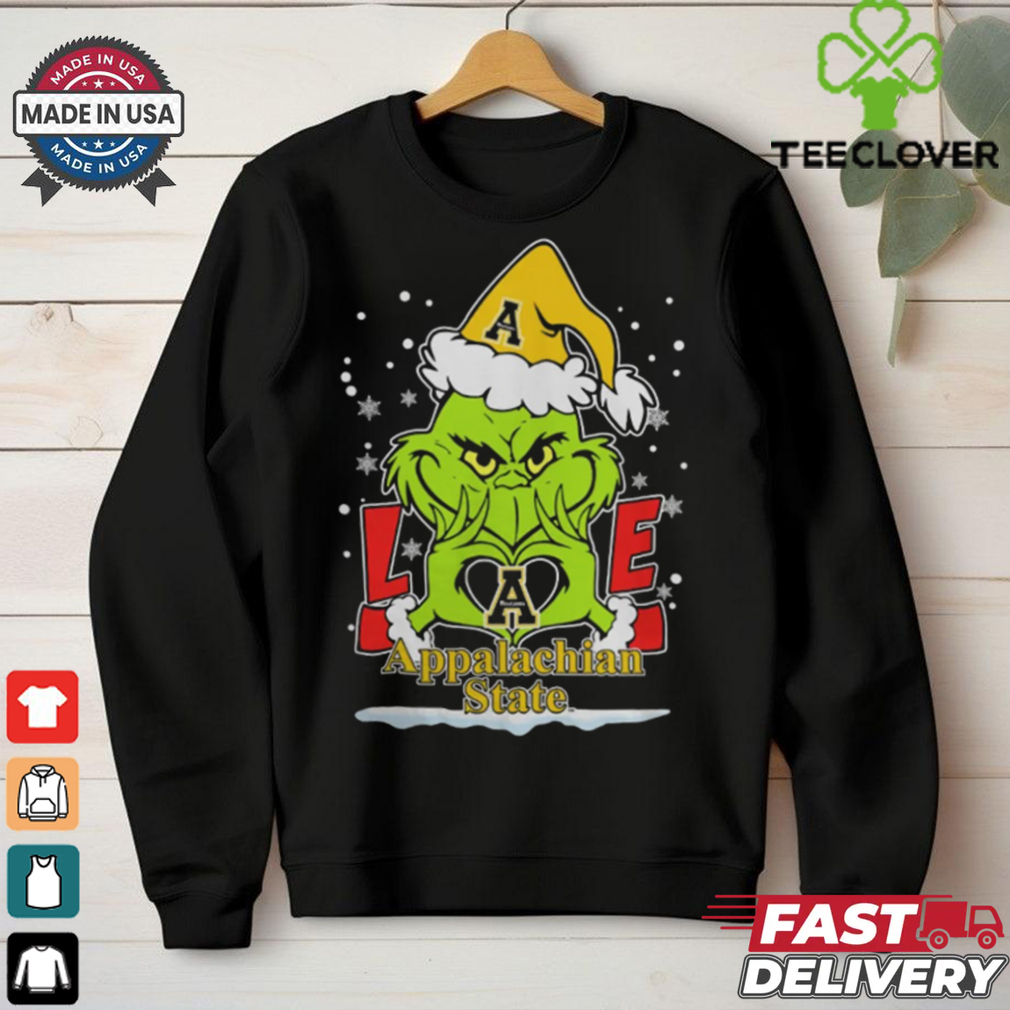 The Grinch Love Heart 2024 Appalachian State Mountaineers Football Christmas Shirt The Grinch Love Heart 2024 Appalachian State Mountaineers Football Christmas Shirt