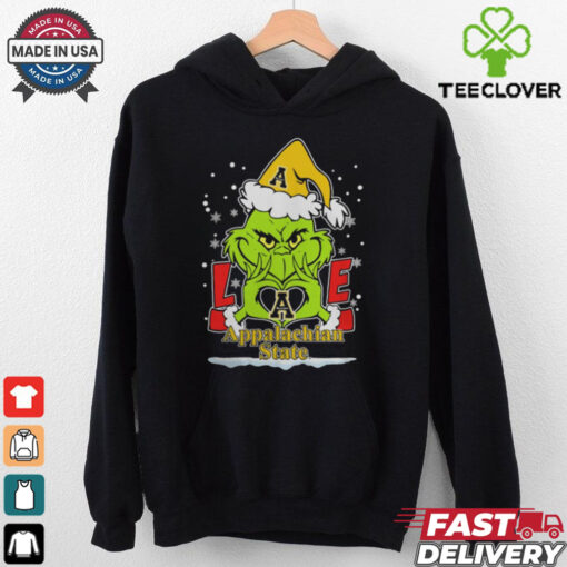 The Grinch Love Heart 2024 Appalachian State Mountaineers Football Christmas Shirt