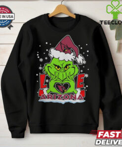 The Grinch Love Heart 2024 Arizona Cardinals Football Christmas Shirt