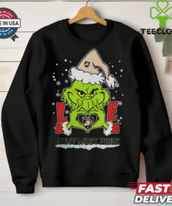 The Grinch Love Heart 2024 Army Black Knights Football Christmas Shirt
