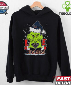 The Grinch Love Heart 2024 Auburn Tigers Football Christmas Shirt