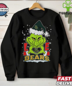 The Grinch Love Heart 2024 Baylor Bears Football Christmas Shirt