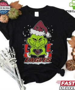 The Grinch Love Heart 2024 Boston College Eagles Football Christmas Shirt
