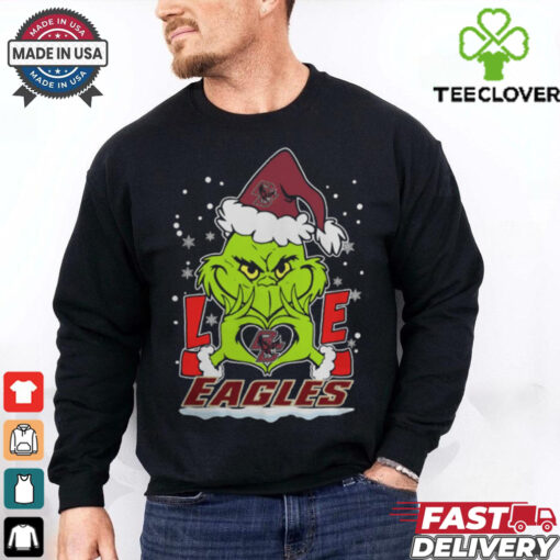 The Grinch Love Heart 2024 Boston College Eagles Football Christmas Shirt