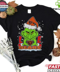 The Grinch Love Heart 2024 Chicago Bears Football Christmas Shirt