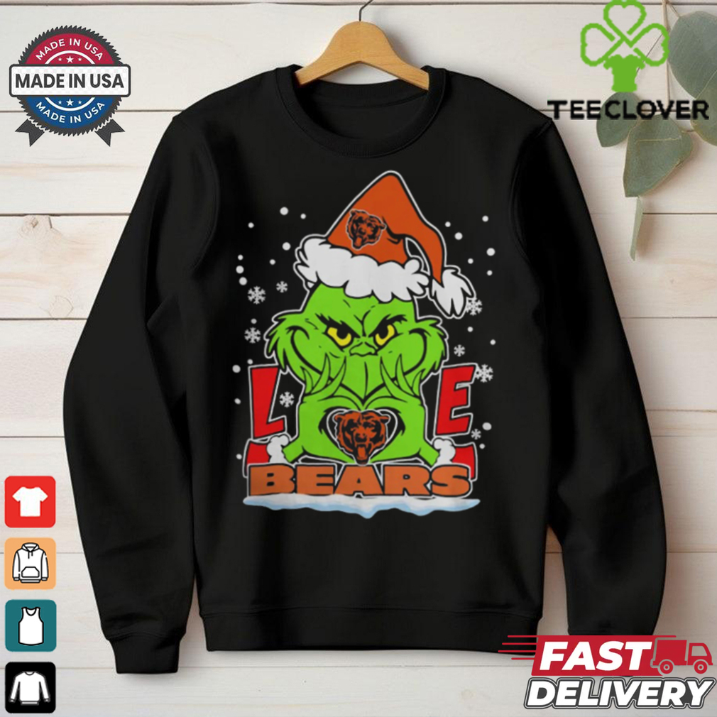 The Grinch Love Heart 2024 Chicago Bears Football Christmas Shirt The Grinch Love Heart 2024 Chicago Bears Football Christmas Shirt