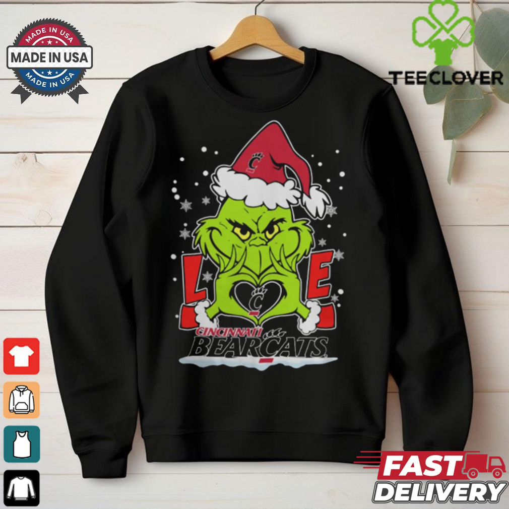 The Grinch Love Heart 2024 Cincinnati Bearcats Football Christmas Shirt The Grinch Love Heart 2024 Cincinnati Bearcats Football Christmas Shirt