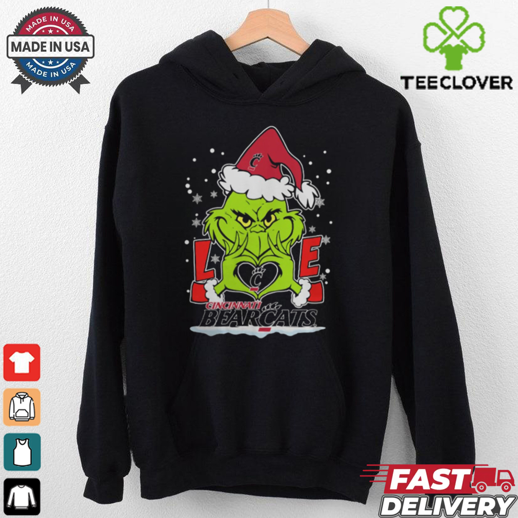 The Grinch Love Heart 2024 Cincinnati Bearcats Football Christmas Shirt The Grinch Love Heart 2024 Cincinnati Bearcats Football Christmas Shirt