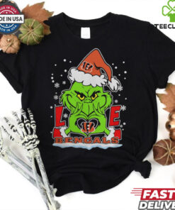 The Grinch Love Heart 2024 Cincinnati Bengals Football Christmas Shirt