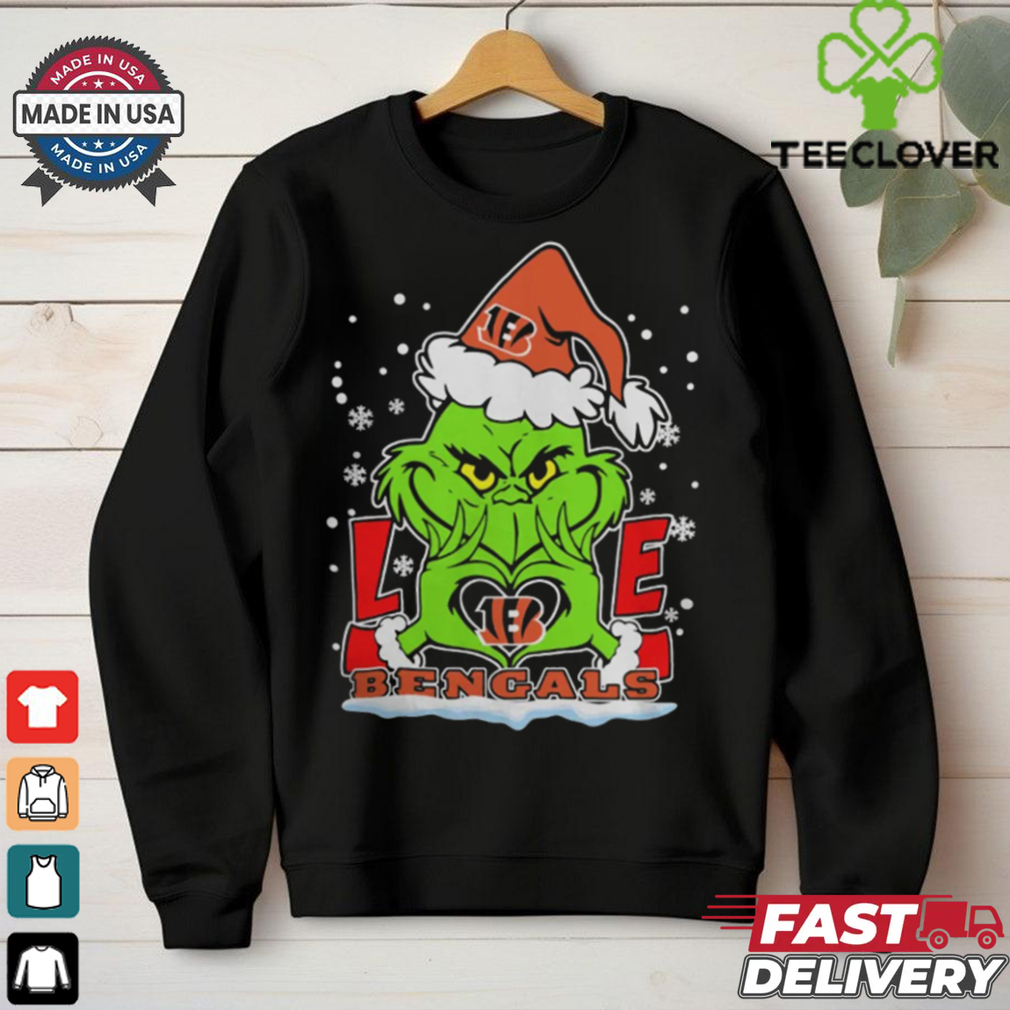 The Grinch Love Heart 2024 Cincinnati Bengals Football Christmas Shirt The Grinch Love Heart 2024 Cincinnati Bengals Football Christmas Shirt