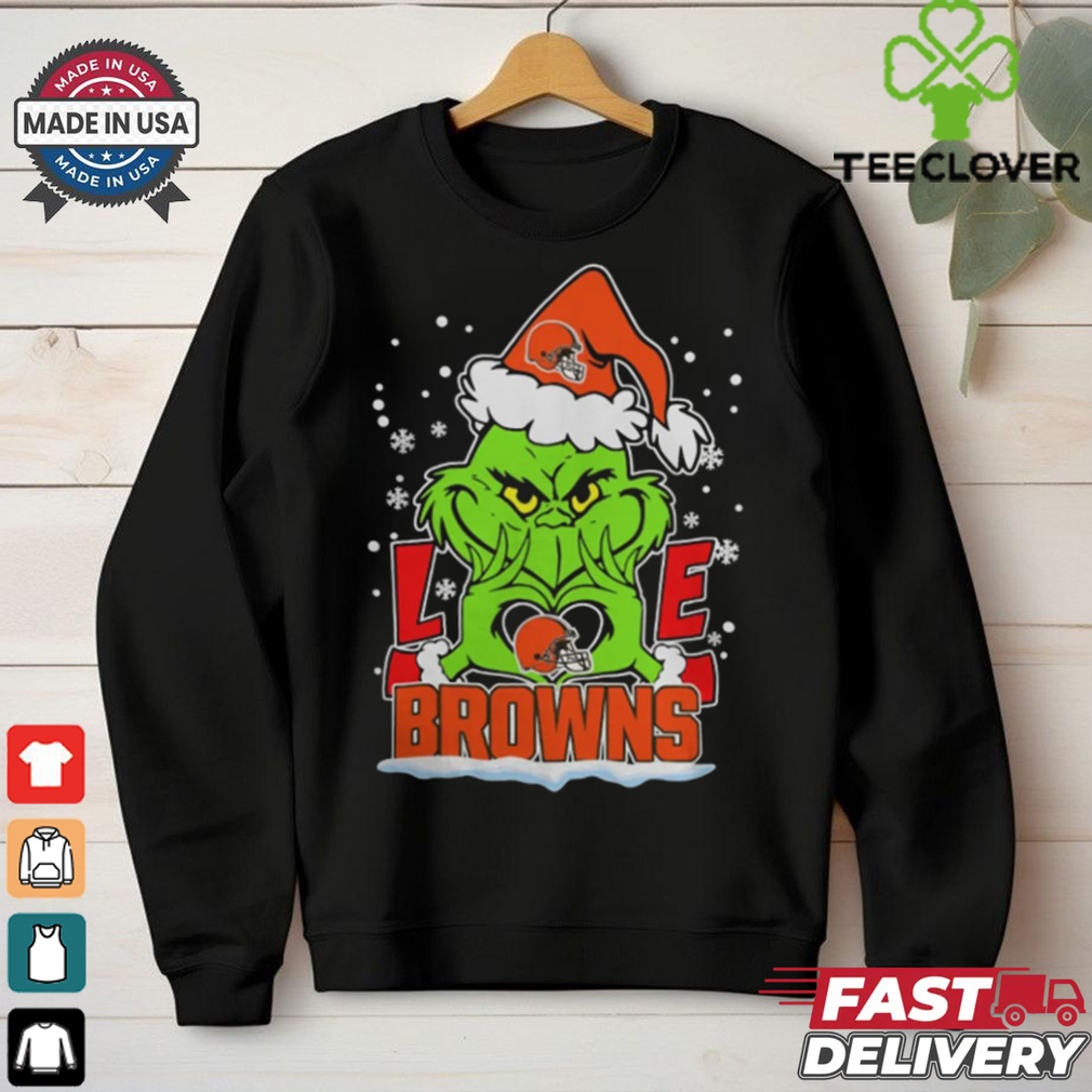 The Grinch Love Heart 2024 Cleveland Browns Football Christmas Shirt The Grinch Love Heart 2024 Cleveland Browns Football Christmas Shirt