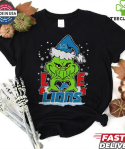 The Grinch Love Heart 2024 Detroit Lions Football Christmas Shirt