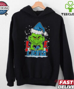 The Grinch Love Heart 2024 Detroit Lions Football Christmas Shirt