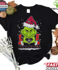 The Grinch Love Heart 2024 Georgia Bulldogs Football Christmas Shirt