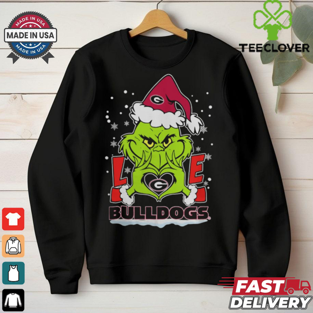 The Grinch Love Heart 2024 Georgia Bulldogs Football Christmas Shirt The Grinch Love Heart 2024 Georgia Bulldogs Football Christmas Shirt