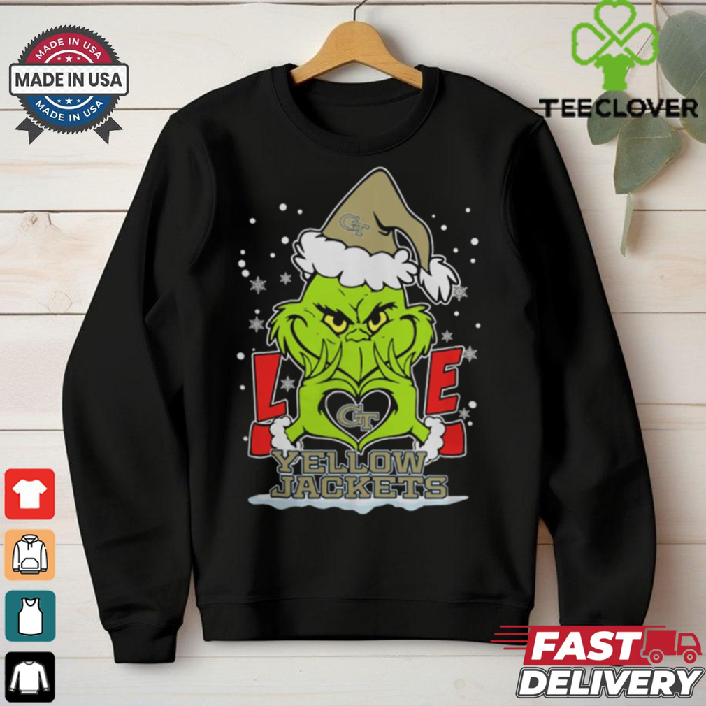 The Grinch Love Heart 2024 Georgia Tech Yellow Jackets Football Christmas Shirt The Grinch Love Heart 2024 Georgia Tech Yellow Jackets Football Christmas Shirt