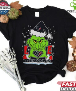 The Grinch Love Heart 2024 Houston Texans Football Christmas Shirt