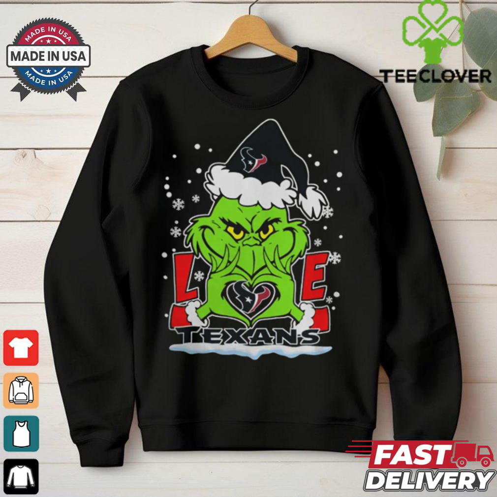 The Grinch Love Heart 2024 Houston Texans Football Christmas Shirt The Grinch Love Heart 2024 Houston Texans Football Christmas Shirt