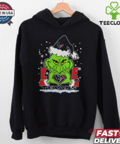 The Grinch Love Heart 2024 Houston Texans Football Christmas Shirt