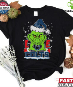 The Grinch Love Heart 2024 Indianapolis Colts Football Christmas Shirt