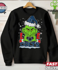 The Grinch Love Heart 2024 Indianapolis Colts Football Christmas Shirt