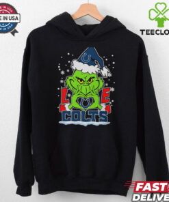 The Grinch Love Heart 2024 Indianapolis Colts Football Christmas Shirt
