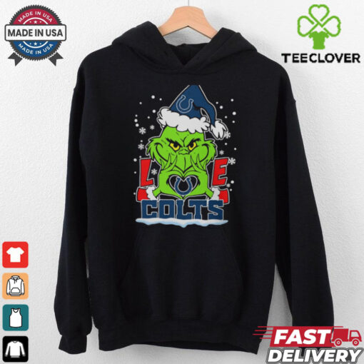 The Grinch Love Heart 2024 Indianapolis Colts Football Christmas Shirt