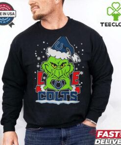 The Grinch Love Heart 2024 Indianapolis Colts Football Christmas Shirt