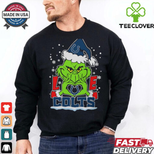 The Grinch Love Heart 2024 Indianapolis Colts Football Christmas Shirt