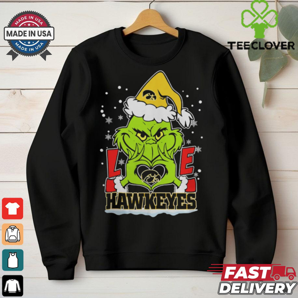 The Grinch Love Heart 2024 Iowa Hawkeyes Football Christmas Shirt The Grinch Love Heart 2024 Iowa Hawkeyes Football Christmas Shirt