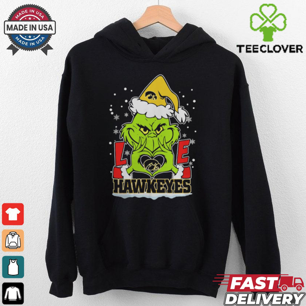 The Grinch Love Heart 2024 Iowa Hawkeyes Football Christmas Shirt The Grinch Love Heart 2024 Iowa Hawkeyes Football Christmas Shirt
