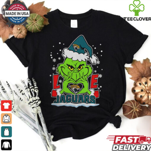 The Grinch Love Heart 2024 Jacksonville Jaguars Football Christmas Shirt