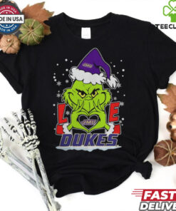 The Grinch Love Heart 2024 James Madison Dukes Football Christmas Shirt