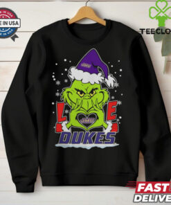 The Grinch Love Heart 2024 James Madison Dukes Football Christmas Shirt