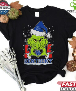 The Grinch Love Heart 2024 Kentucky Wildcats Football Christmas Shirt