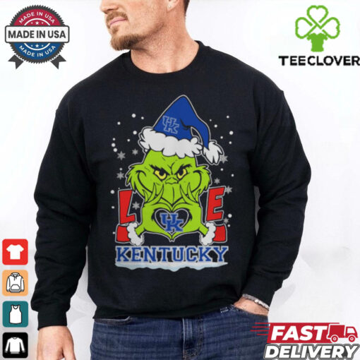 The Grinch Love Heart 2024 Kentucky Wildcats Football Christmas Shirt