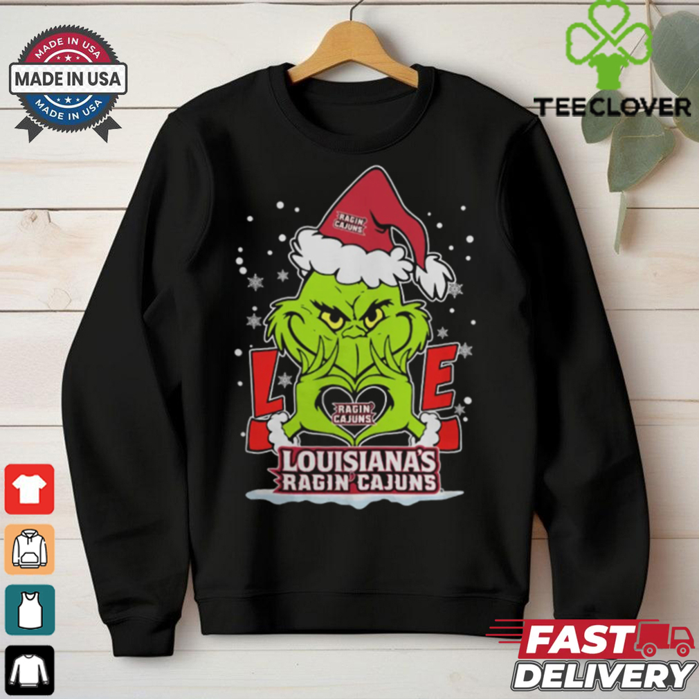 The Grinch Love Heart 2024 Louisiana Ragin' Cajuns Football Christmas Shirt The Grinch Love Heart 2024 Louisiana Ragin' Cajuns Football Christmas Shirt