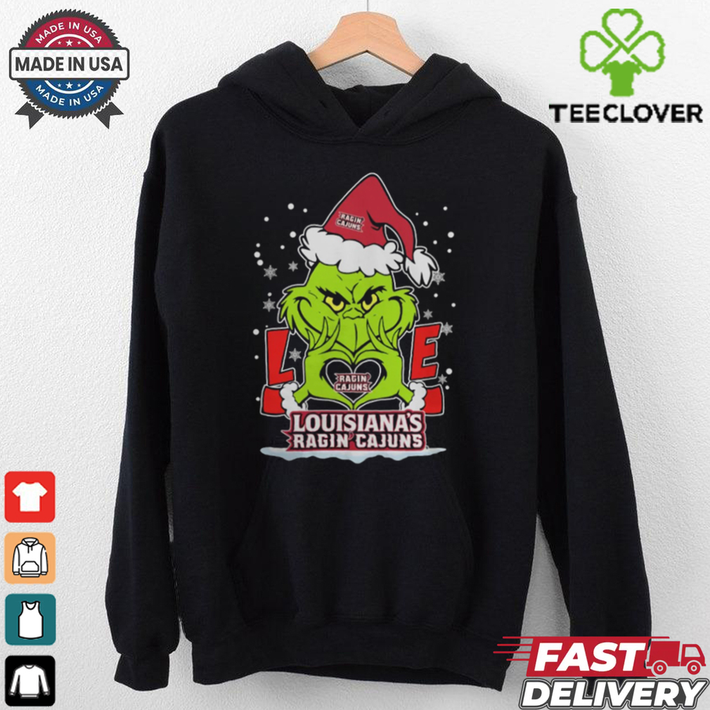 The Grinch Love Heart 2024 Louisiana Ragin' Cajuns Football Christmas Shirt The Grinch Love Heart 2024 Louisiana Ragin' Cajuns Football Christmas Shirt