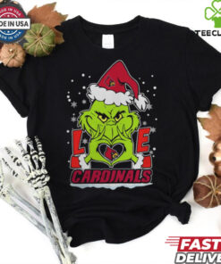 The Grinch Love Heart 2024 Louisville Cardinals Football Christmas Shirt