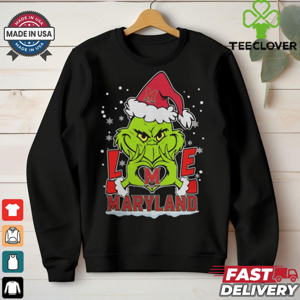 The Grinch Love Heart 2024 Maryland Terrapins Football Christmas Shirt The Grinch Love Heart 2024 Maryland Terrapins Football Christmas Shirt
