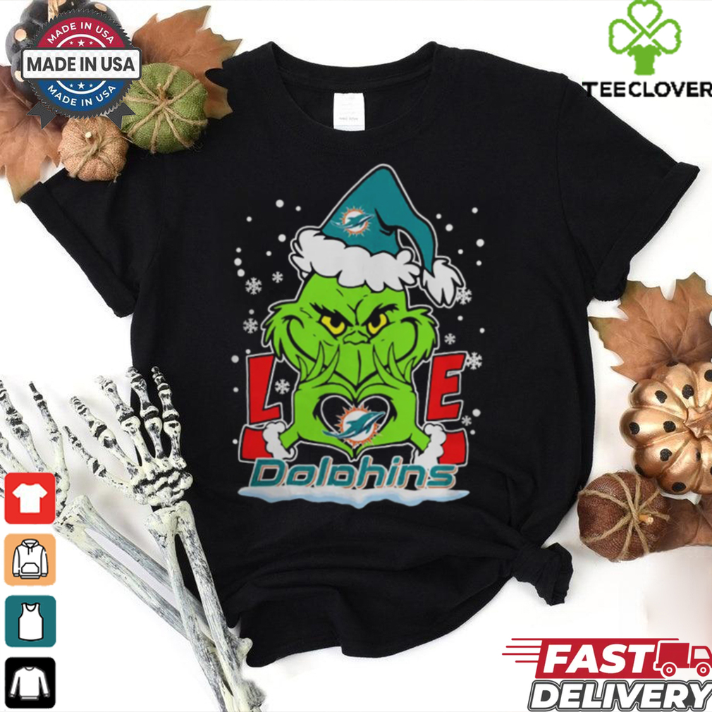 The Grinch Love Heart 2024 Miami Dolphins Football Christmas Shirt The Grinch Love Heart 2024 Miami Dolphins Football Christmas Shirt