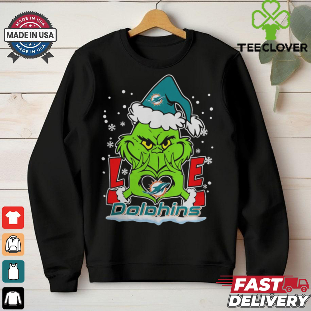 The Grinch Love Heart 2024 Miami Dolphins Football Christmas Shirt The Grinch Love Heart 2024 Miami Dolphins Football Christmas Shirt